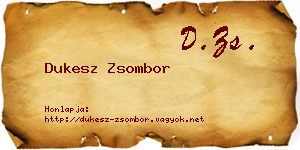 Dukesz Zsombor névjegykártya